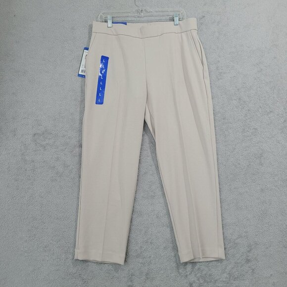 NEW Hilary Radley Womens Beige Cropped Pants L 26.5" Inseam// 24PT - Picture 1 of 7